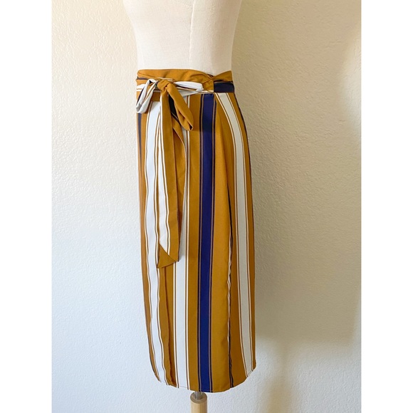 NWT MELODY STRIPED WRAP SKIRT - Picture 4 of 14